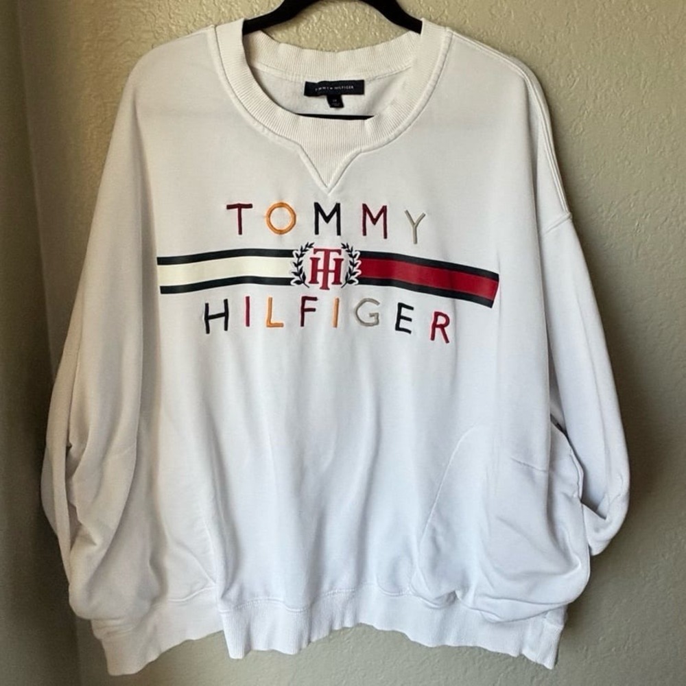 Tommy Hilfiger  Sweater Women's Size 2X Cotton, Polyester, Pockets,‎ oversized